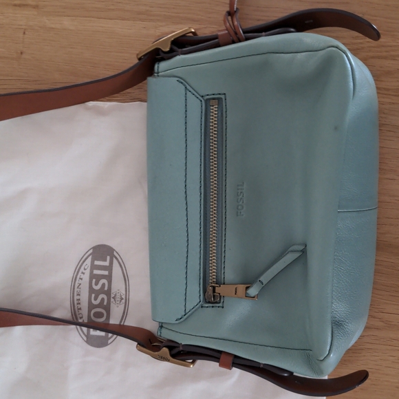 Fossil "Harper" Small Flap Crossbody in Baby Blue - Picture 5 of 7